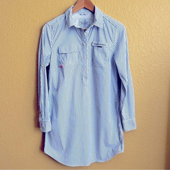 Vineyard Vines Performance Seersucker Shirt Dress/ Coverup - Picture 1 of 7